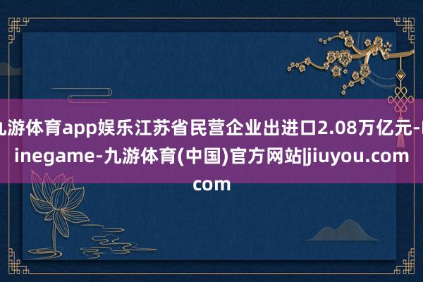 九游体育app娱乐江苏省民营企业出进口2.08万亿元-Ninegame-九游体育(中国)官方网站|jiuyou.com