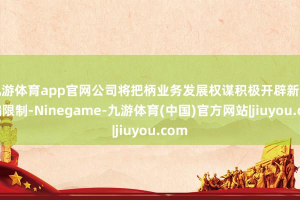 九游体育app官网公司将把柄业务发展权谋积极开辟新的期骗限制-Ninegame-九游体育(中国)官方网站|jiuyou.com